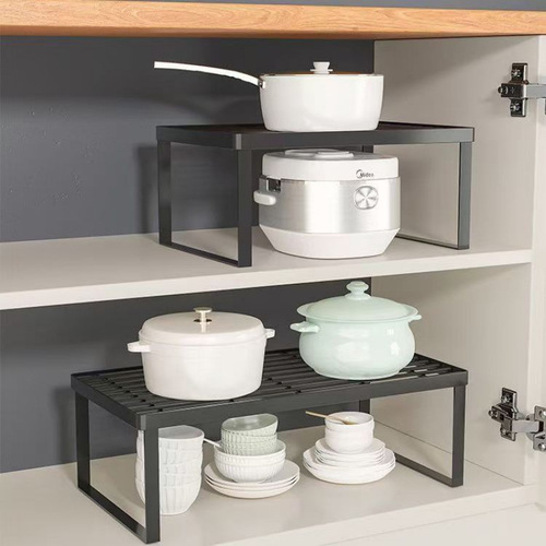 Kitchen cabinet tiered shelf surface desk multi-layer partition storage rack bowl and plate rack storage seasoning layer