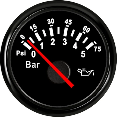 automobile instrument Gauge 5Bar 10Bar - black-border-black-bottom-0-5bar