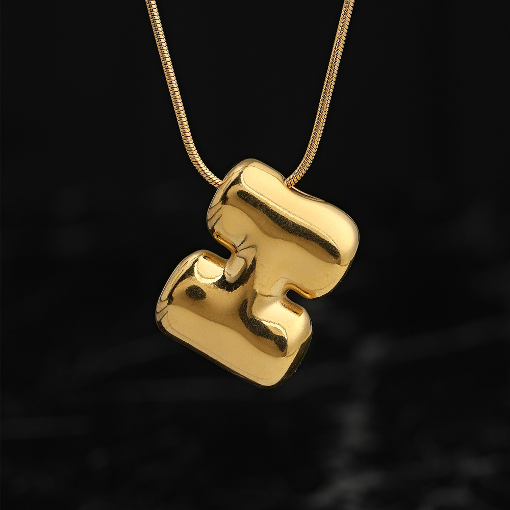 Colgante único venta cruzada de burbujas de fundición 26 collares de letras inglesas accesorios colgante DIY joyas de acero inoxidable