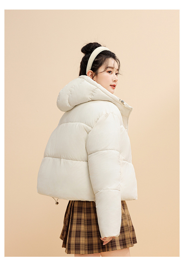 Chaqueta corta con capucha para mujer, estilo coreano, de invierno, corta, gruesa, cálida, de algodón, para mujer_voghion.com
