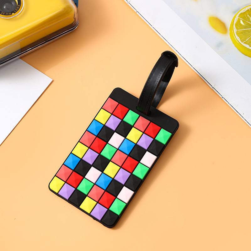Soft PVC Luggage Tags – Colorful Striped Pattern Suitcase ID Tags For Travel (Set Of 1, Assorted Designs)​_voghion.com