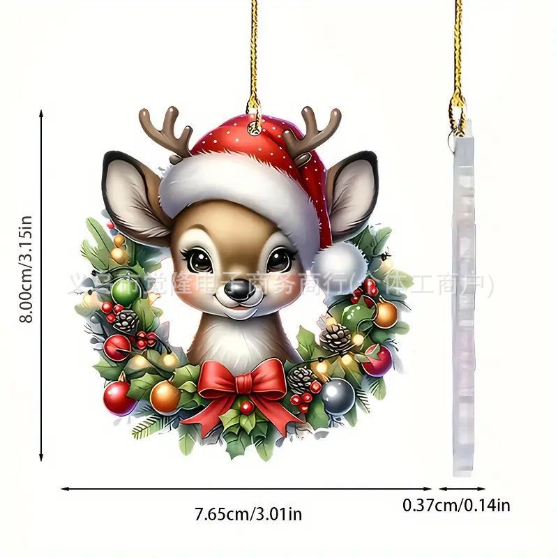 Nuevos productos de Navidad encantador ciervo decoración de vacaciones colgante plano transfronterizo colgante de espalda colgante de mochila image 6