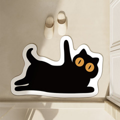 Cartoon Cat Sanitary Room Water Absorbent Anti-Slip Mat Household Entrance Door Durable Mat Soft Diatomaceous Earth Bathroom Mat