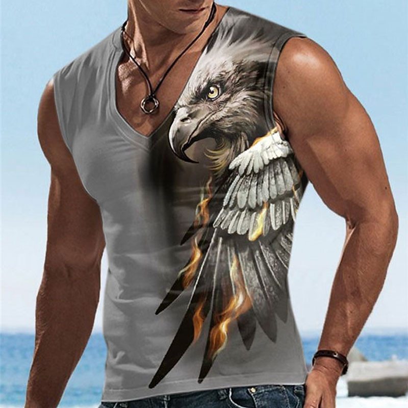 2026 Men's Sleeveless Vest New Style Men's 3D Printed Loose Sports Cross-Border Direct Supply Printed T-Shirt Summer 2026 Men's Sleeveless Vest New Style Men's 3D Printed Loose Sports Cross-Border Direct Supply Printed T-Shirt Summer