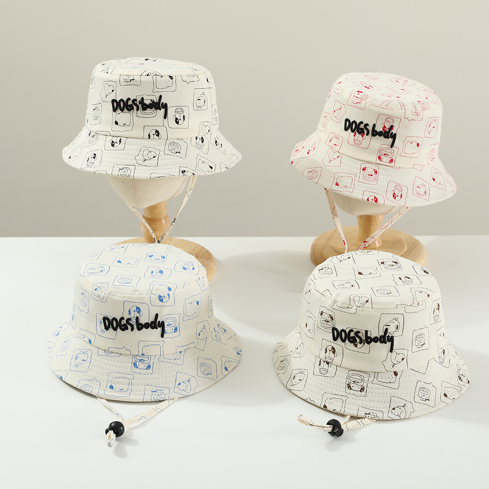 Bebé pescador sombrero primavera y otoño animales dibujos animados impresión sombrero bandeja trabajador hombre y mujer sombrero cuerda ajustable