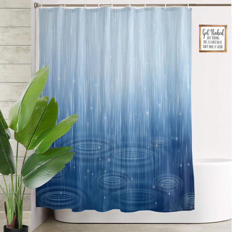 Rainy Day Shower Curtain Set Raindrop Water Nordic Fresh Raindrop Polyester Bathroom Polyester Bathroom Curtain Partition No Drilling Required Rainy Day Shower Curtain Set Raindrop Water Nordic Fresh Raindrop Polyester Bathroom Polyester Bathroom Curtain Partition No Drilling Required