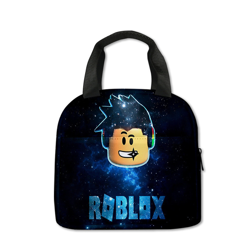 3D 新しい Roblox ROBLOX ランチバッグ小学生ランチボックスバッグ diy アイスバッグポリエステルプリント食事バッグ|undefined