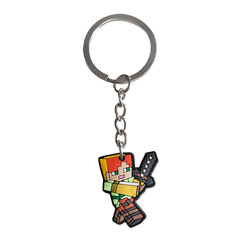 Neto rojo creativo llavero colgante decorativo Mi mundo llavero de dibujos animados lindo PVC gota de plástico pegamento flexible