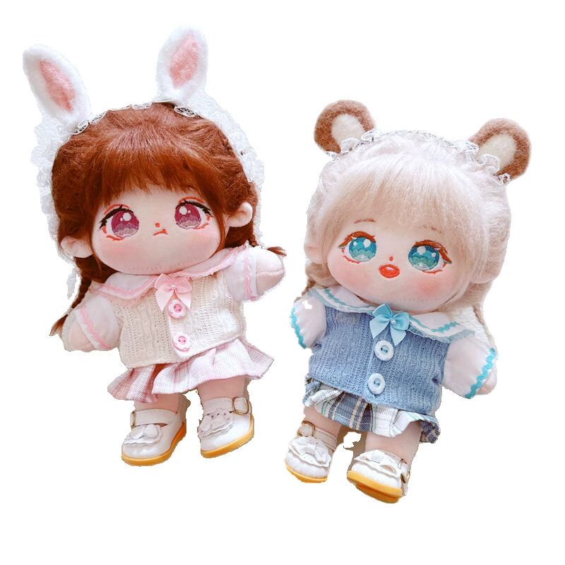 Cotton doll, knitted uniform, set, 20cm, children's clothing