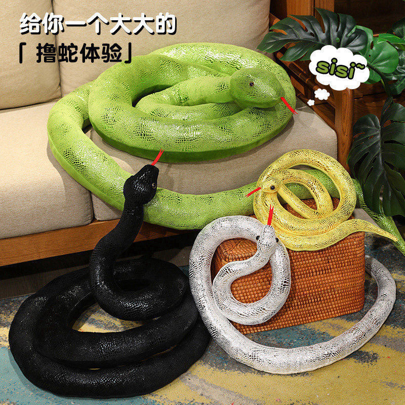Simulación de peluche pitón toda la persona extraña dibujos animados gran juguete de peluche serpiente nuevo animal de simulación gran muñeca serpiente