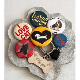 i miss my dog/cat*系列可爱徽章骨头挂饰套装包挂件