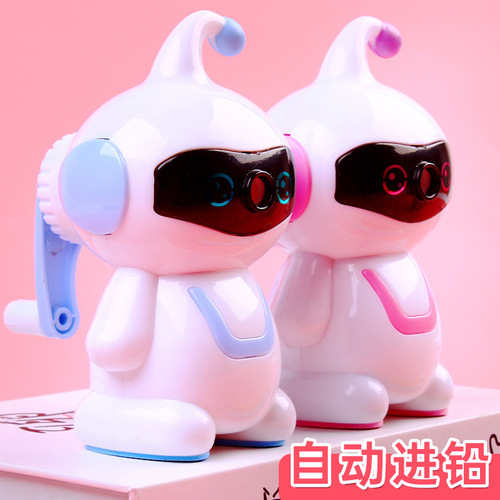 Cartoon Robot Pencil Sharpener Student Learning Supplies Wholesale Stationery Children's Pencil Sharpener Gift Gift