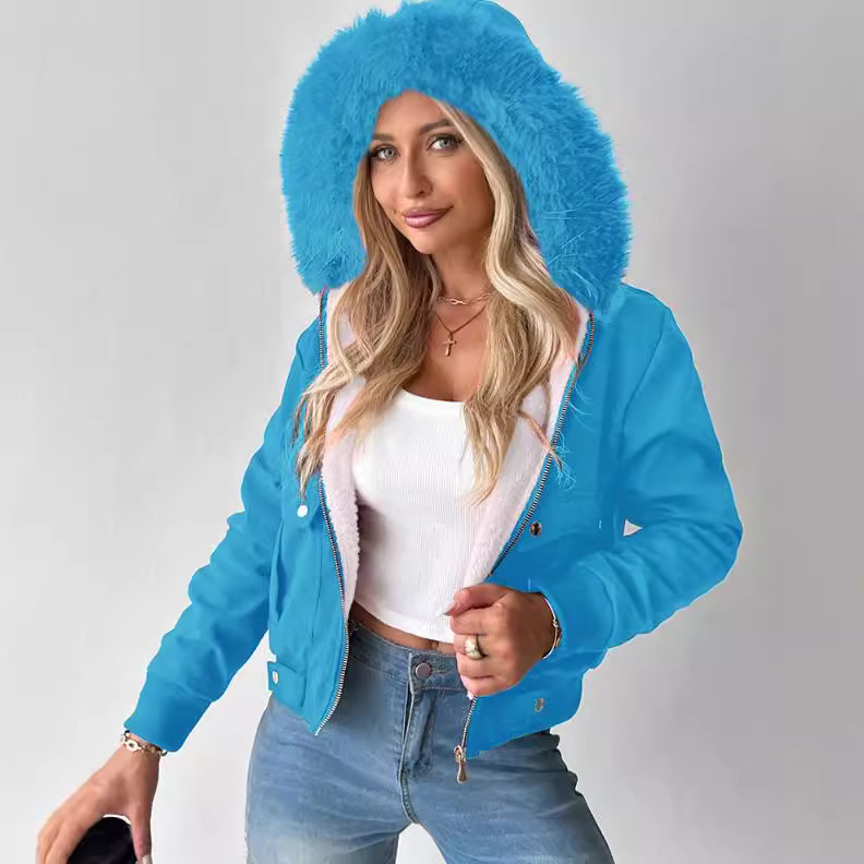 Abbigliamento donna 2024 Autunno e inverno Giacca casual Cappotto foderato in pelliccia Abbigliamento donna_voghion.com