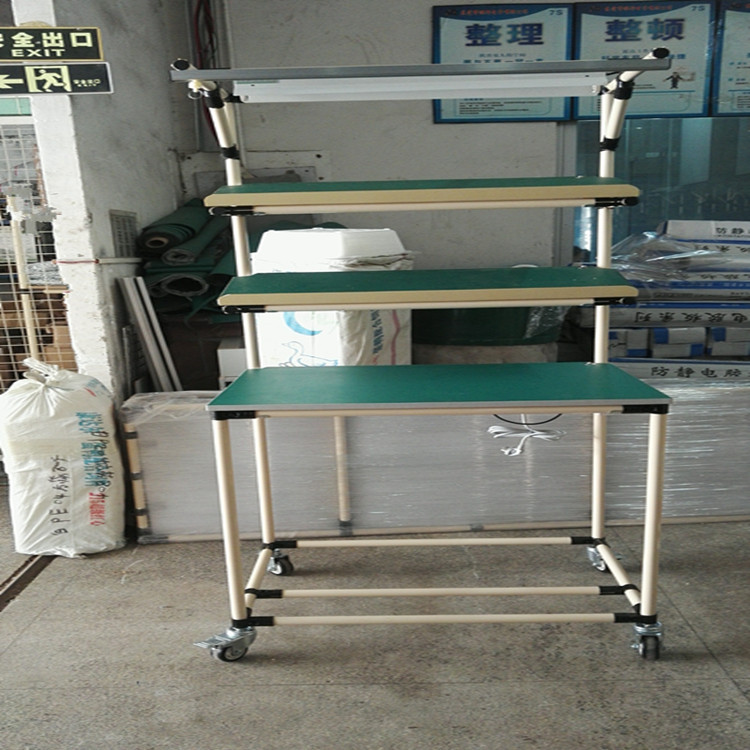 精益管防静电工作台工厂无尘车间带灯维修检测装配包装手工检验台