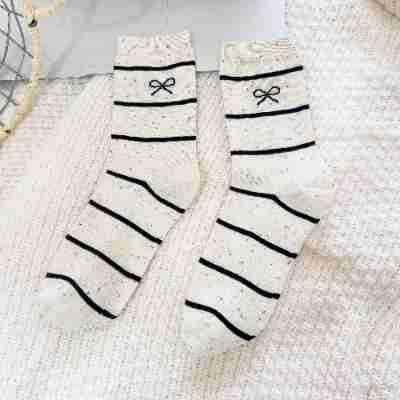 45g Weight Socks Classification Socks Lingerie Type Cotton Fabric Type A Pair Quantity Holiday Occasion Non-Slip Function Bow Knot Pattern Summer Season Women's Gender Sweet Style Sweet Women's Bow Knot Cotton Crew Socks A Pair 20