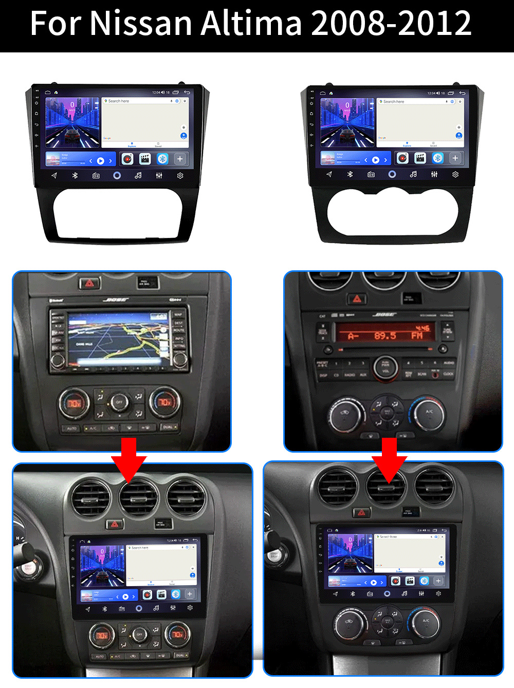 9inch Car Navigation Android Central Control Modified Screen Suitable for 08-12 Nissan Teana Altima Smart Cars
