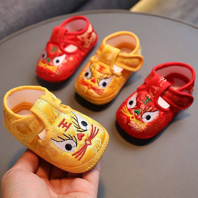 Spring and Autumn - Year-Old Male and Female Baby Toddler Shoes - 1 Month Old Baby Shoes, Breathable Tiger Shoes, Flats