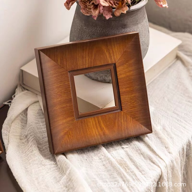 Brown Wood Grain Vintage French Custom Wooden Framed Oil Painting Frame Solid Wood Frame Self-Assembled Picture Frame Empty Frame