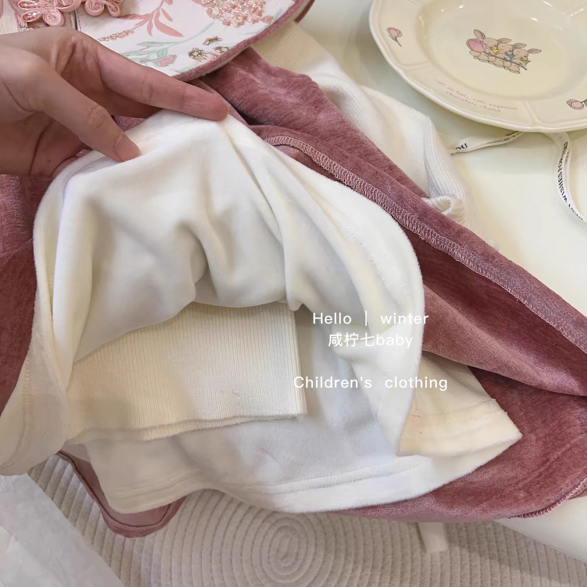 Qiqibaby vestido de Año Nuevo cheongsam niña nuevo estilo nacional 2023 bebé hombro de nube de Año Nuevo vestido de Año Nuevo