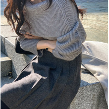 毛呢百褶裙子女秋冬季2025新款半身裙高端欧货爆款半裙加厚a字裙