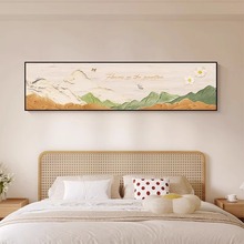 深圳大芬油画村奶油风床头画现代简约卧室房间挂画主卧背景墙壁画