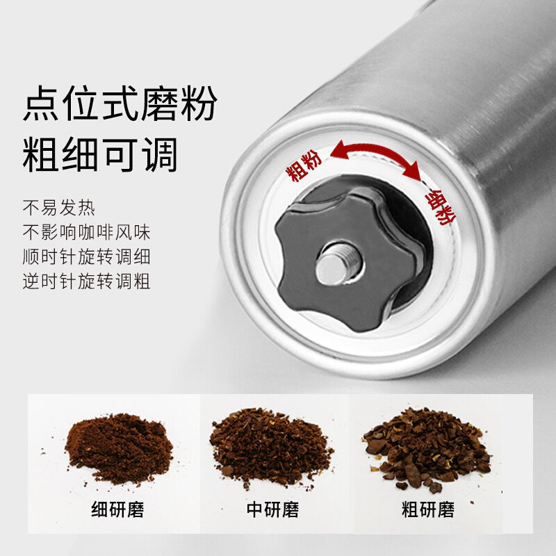 Stainless Steel Manual Coffee Bean Grinder Household Hand-Cranked Bean Grinder Hand-Pour Model Compact Portable Mini