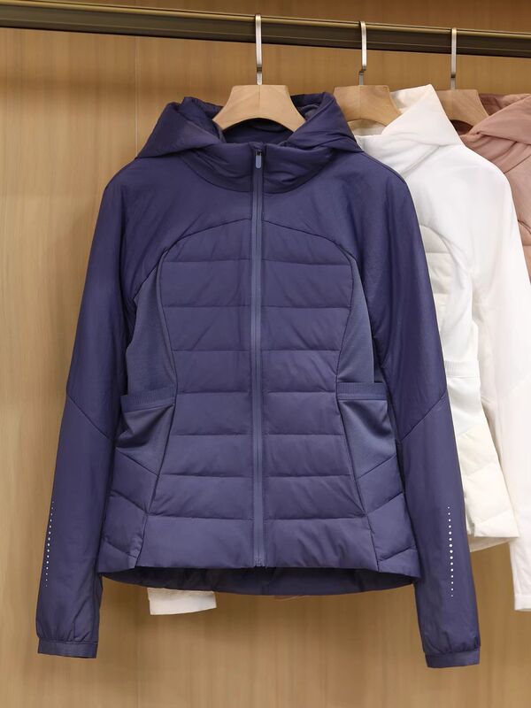 设计感拼接修身二棉瑜伽服女春秋连帽冲锋衣外套YL轻奢|undefined