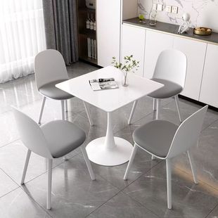 Nordic Square Slate Dining Table Small Apartment Home Leisure Negotiation Table and Chair Combination Reception Simple Small Dining Table