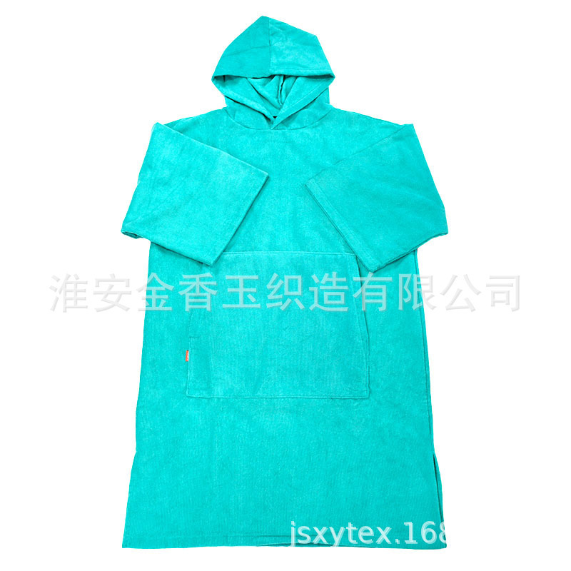 Jinxiangyu 100% Polyester Terry Cloth 280Gsm Hooded Poncho Custom Embroidered Logo Rain Poncho Towel Jinxiangyu 100% Polyester Terry Cloth 280Gsm Hooded Poncho Custom Embroidered Logo Rain Poncho Towel