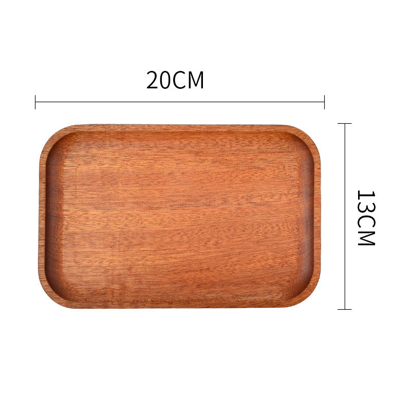 bandeja de madera de árbol de ebano, bandeja de almacenamiento de aire, plato de comedor oval japonés, pastel, pan, café, té, plato de madera sólida image 11