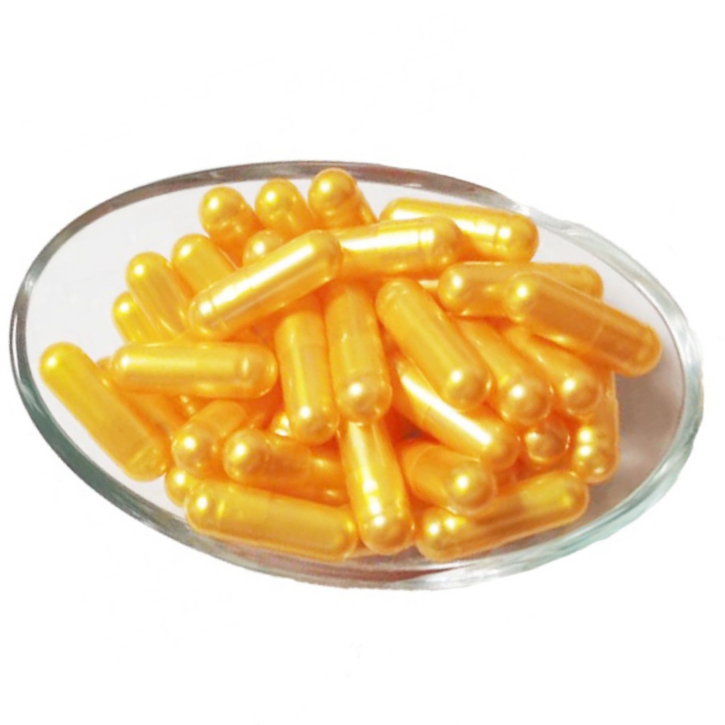 工厂直销0号10万粒珍珠胶囊金黄色明胶胶囊药用空心胶囊壳