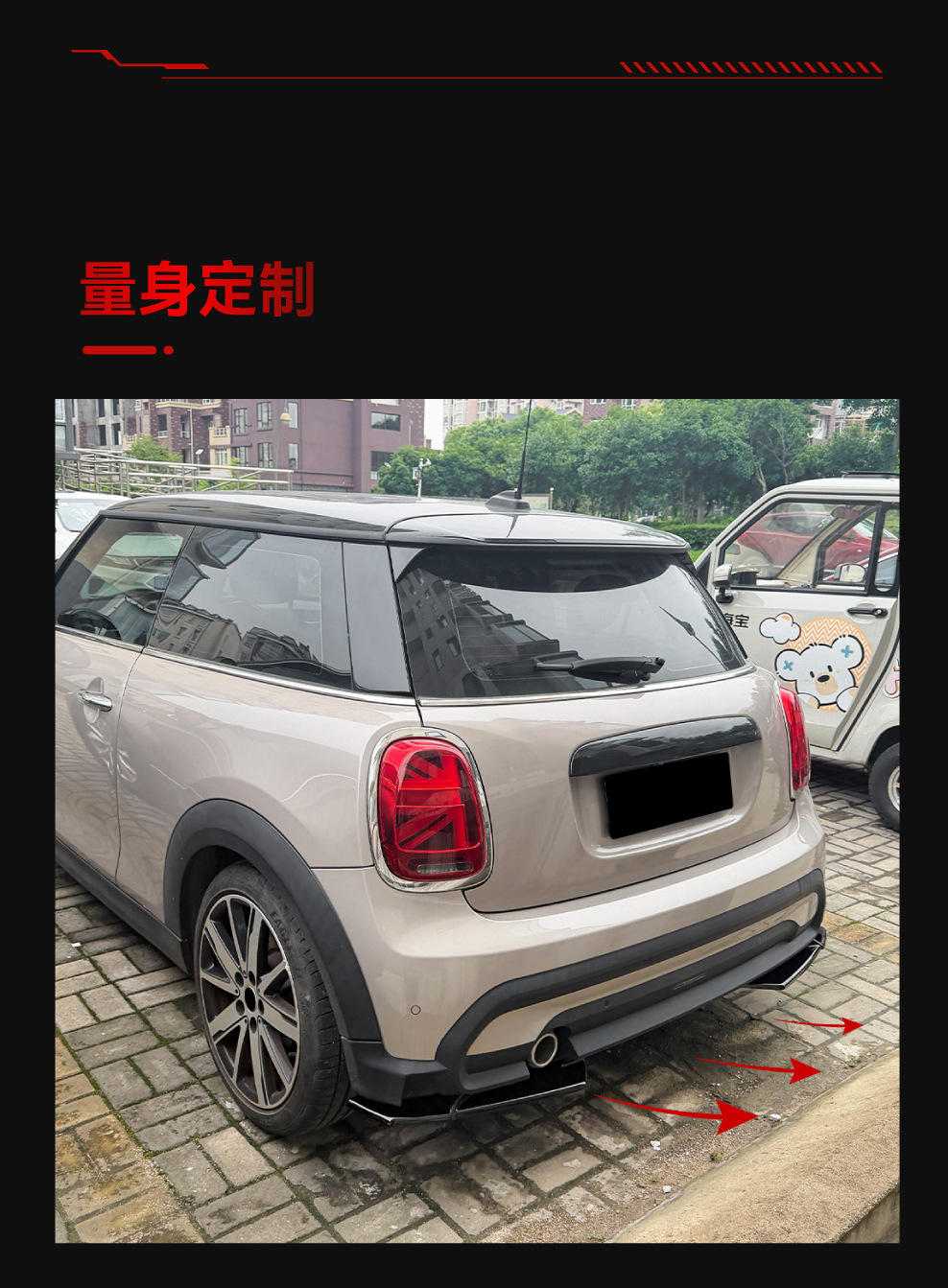 Applicable to 2022-2024 Mini Cooper F55 F56 F57 Rear Lip Spoiler Cross-Border Modification