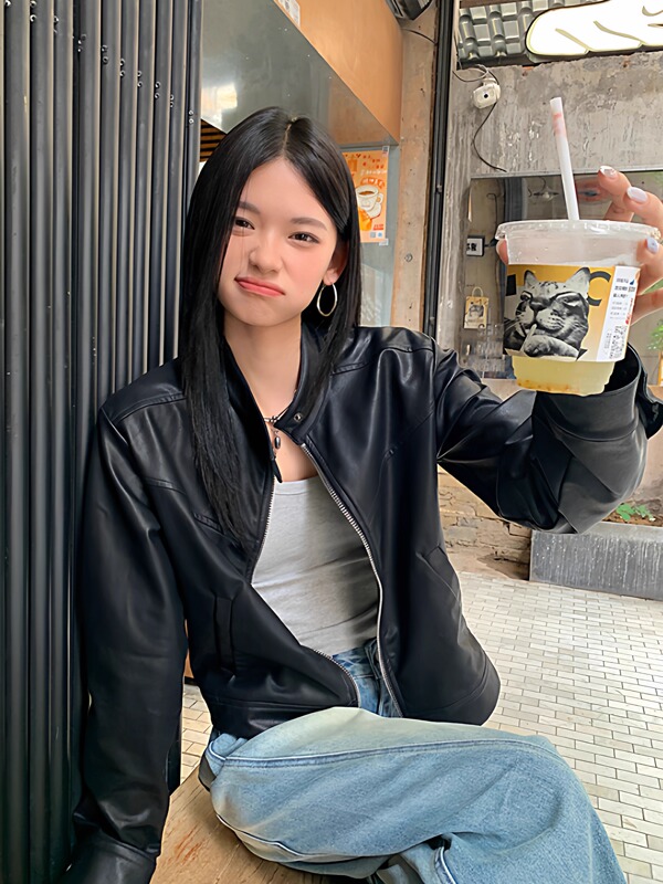 黑色短款皮衣外套女2025秋新款立领机车PU上衣飒酷风皮夹克小个子|undefined