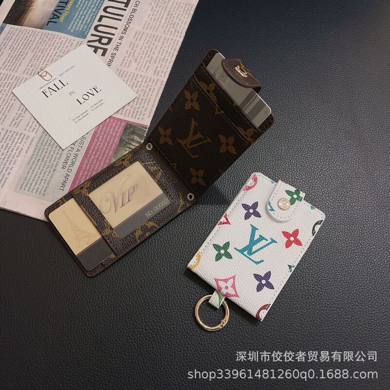 新款潮牌老花现货直销印花上下翻扣卡包银行卡包多卡位证件包logo|undefined