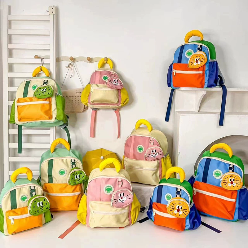 Детская школьная сумка для детей 3-9 лет трендовая сумка на плечо допаминовая полоска цвета рюкзак для мальчиков и девочек оптом логотип