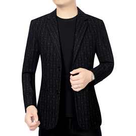 2024秋季新款行政风休闲毛呢外套男士西装领呢大衣男修身上衣