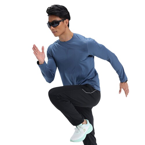 New stretch printed quick-drying T-shirt for men running long-sleeved fitness clothes shooting training clothes cycling sports quick-drying clothes