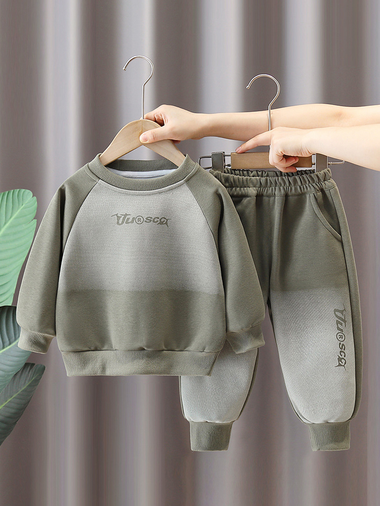 Conjunto de Ropa Infantil Otoño 2026, Sudadera Moderna para Bebé, Conjunto de Dos Piezas con Degradado de Color para Niños, Primavera y Otoño