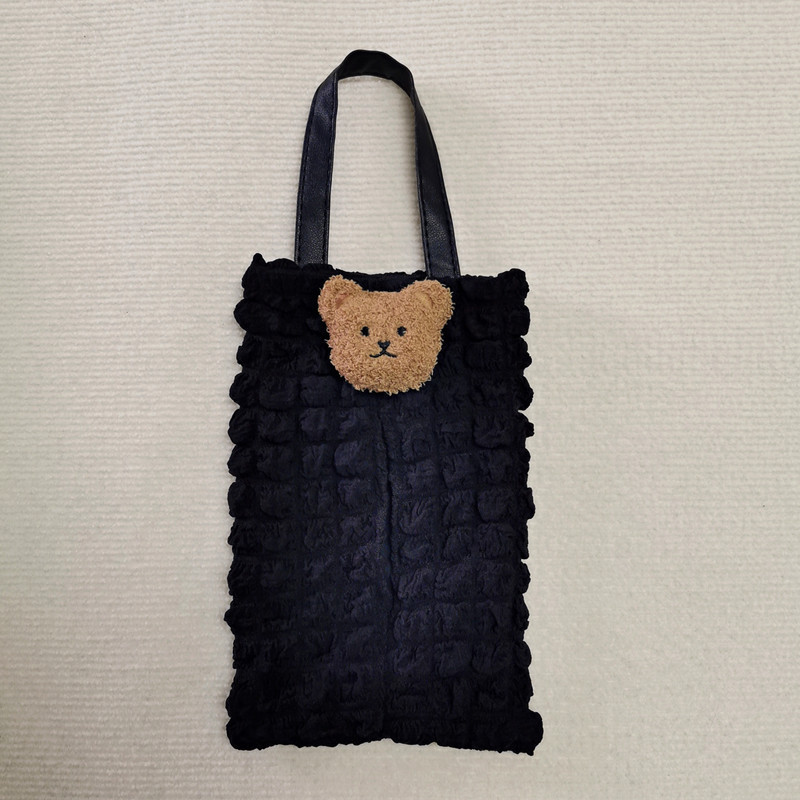 Korean-style cute bear tissue box cover for car seat backs, suitable for babies and children