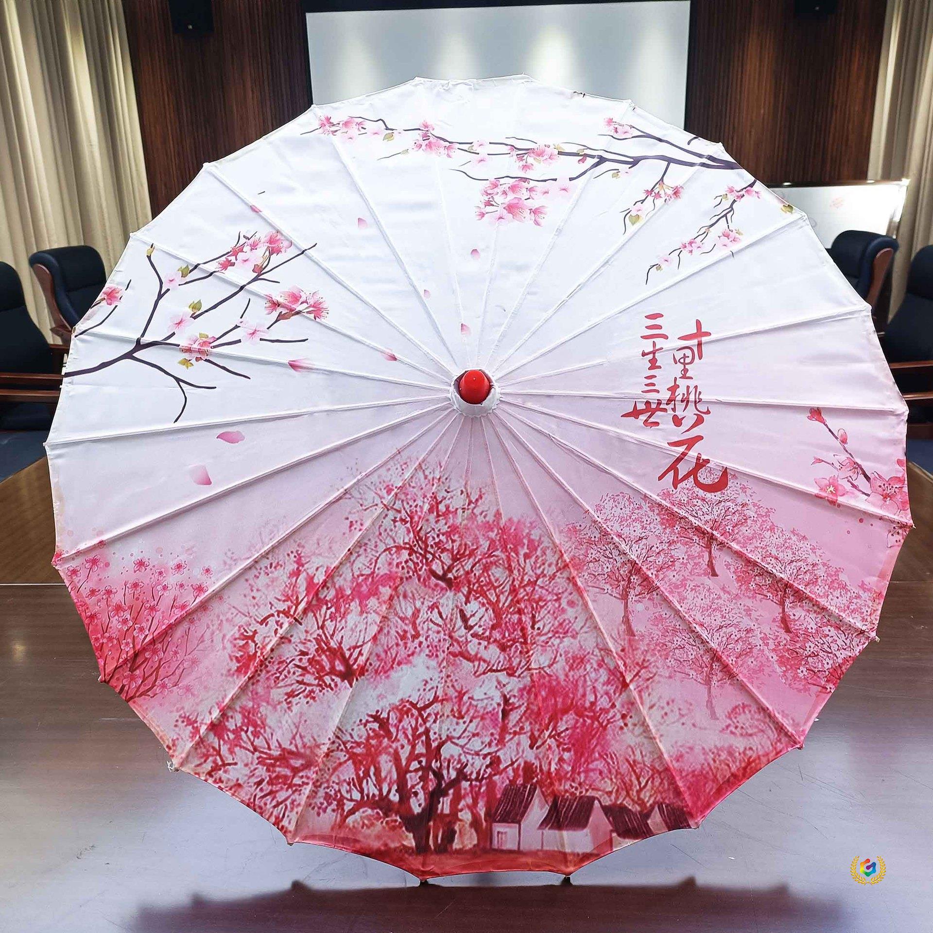 ✅ Large Classical Chinese-Style Printed Silk Umbrella, Craft Oil-Paper Umbrella, Chinese-Style Ceiling Decoration Umbrella, Dance Umbrella Factory