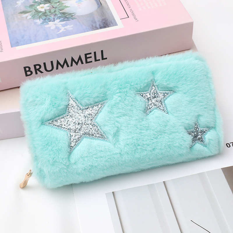 Factory Custom-Made New Plush Embroidered Women's Wallet, High-End Fashionable Multi-Functional Large-Capacity Single Zipper Wallet