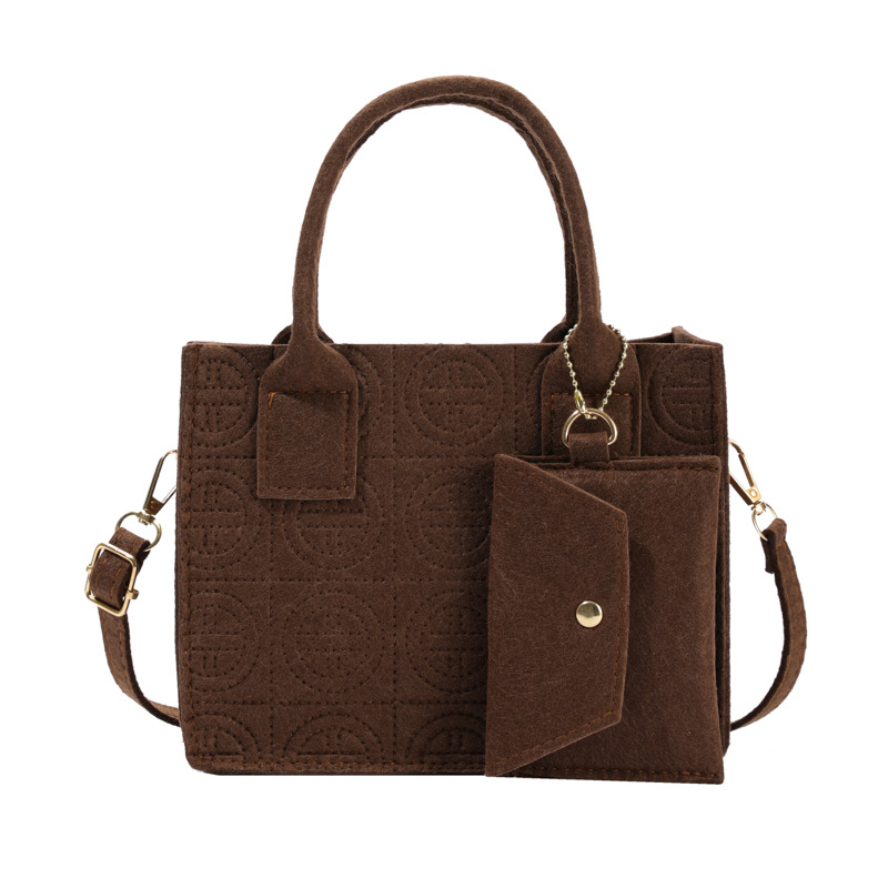 Nuevo este año popular en relieve de dos piezas bolsa de mensajero de moda Estilo occidental fresco bolso de color sólido 2023 Otoño e Invierno