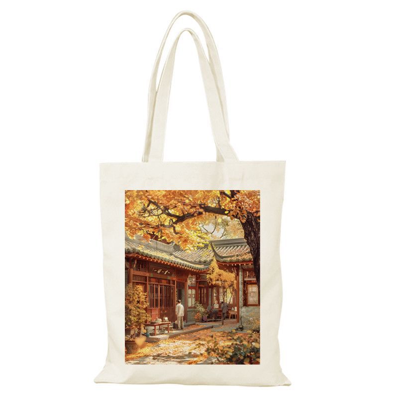 Bolsa de lienzo de Beijing, bolsa de lienzo de la ciudad, bolsas de lienzo para dibujar, bolsas de compras ecológicas de gran capacidad personalizadas