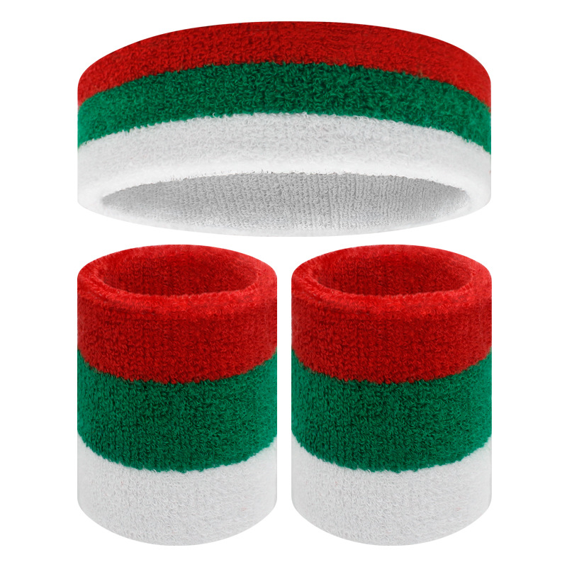 Deportes muñequera diadema absorbente de sudor fitness baloncesto correr sudor-limpieza transpirable pulsera diadema color clip color de punto cálido