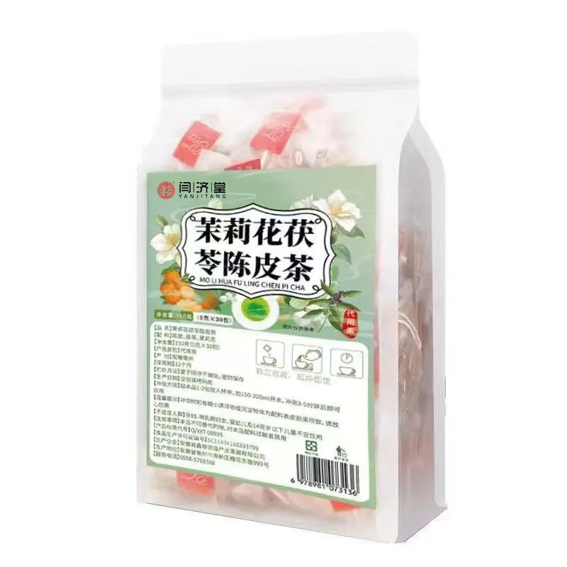 Jasmine Poria Tangerine Peel Tea 30 Teabags 5g Each Dried Floral Herbal Blend for Daily Wellness Brewing in use