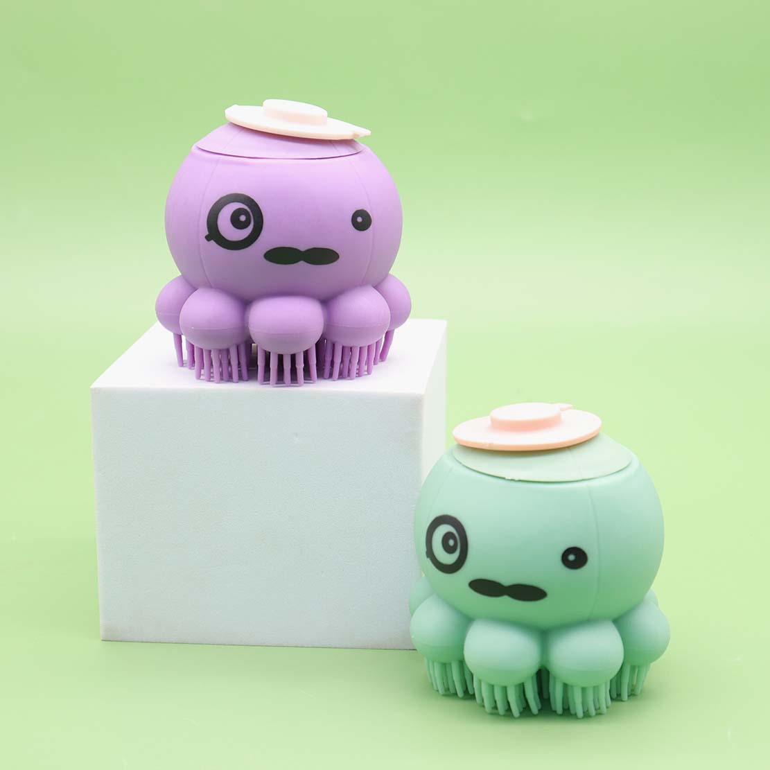 Nuevo cepillo de baño para mascotas, cepillo para perros, cepillo de belleza, gel de ducha, cepillo de belleza con forma de pulpo, fábrica de origen