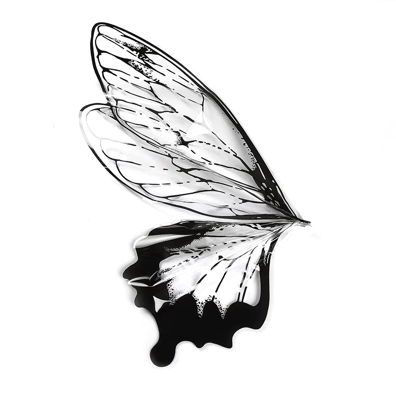 Nuevo día de San Valentín mariposa de cristal en forma de papel de embalaje impermeable material transparente red de alas de sangrana papel de envoltura de flores