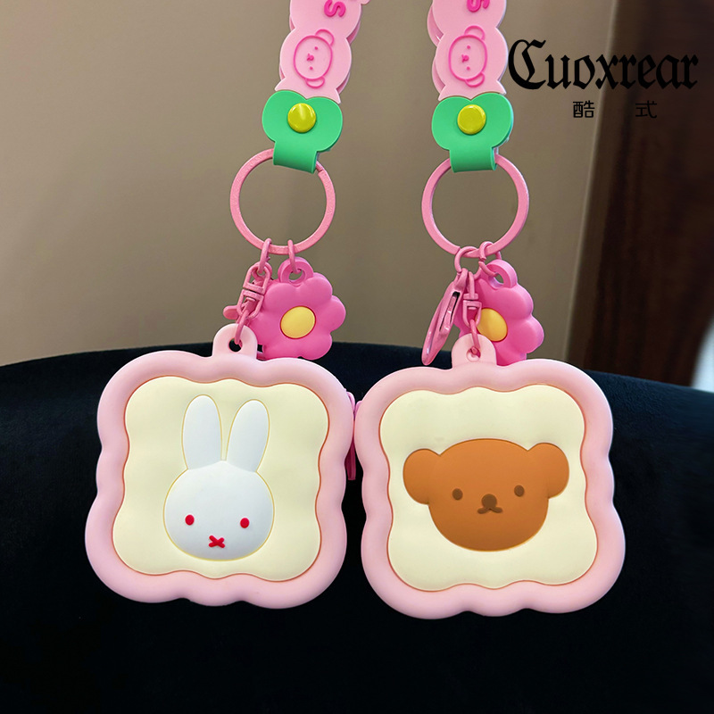 Authentic Authorized Miffy Rabbit Coin Purse Mini Headphone Cosmetics Bag Boris Cute Mini Silicone Bag Pendant