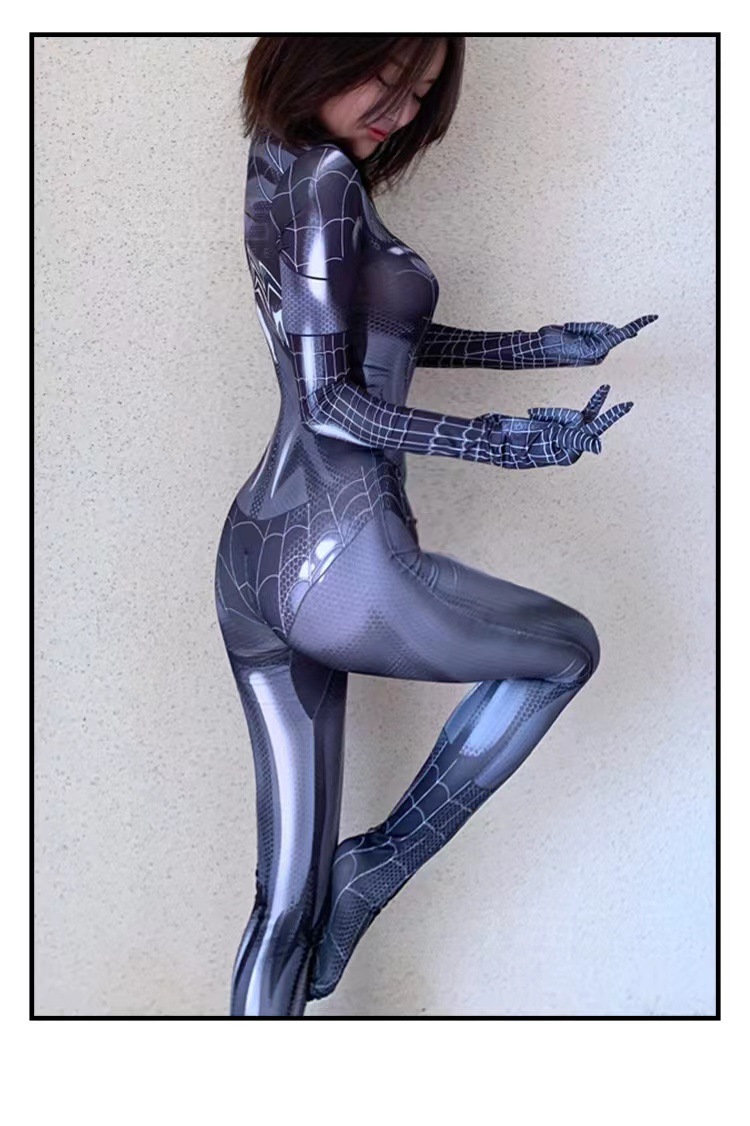 Spider-Man Inspired Open-Crotch Leotard Cosplay Costume for Women, Red One Size — detail image 12