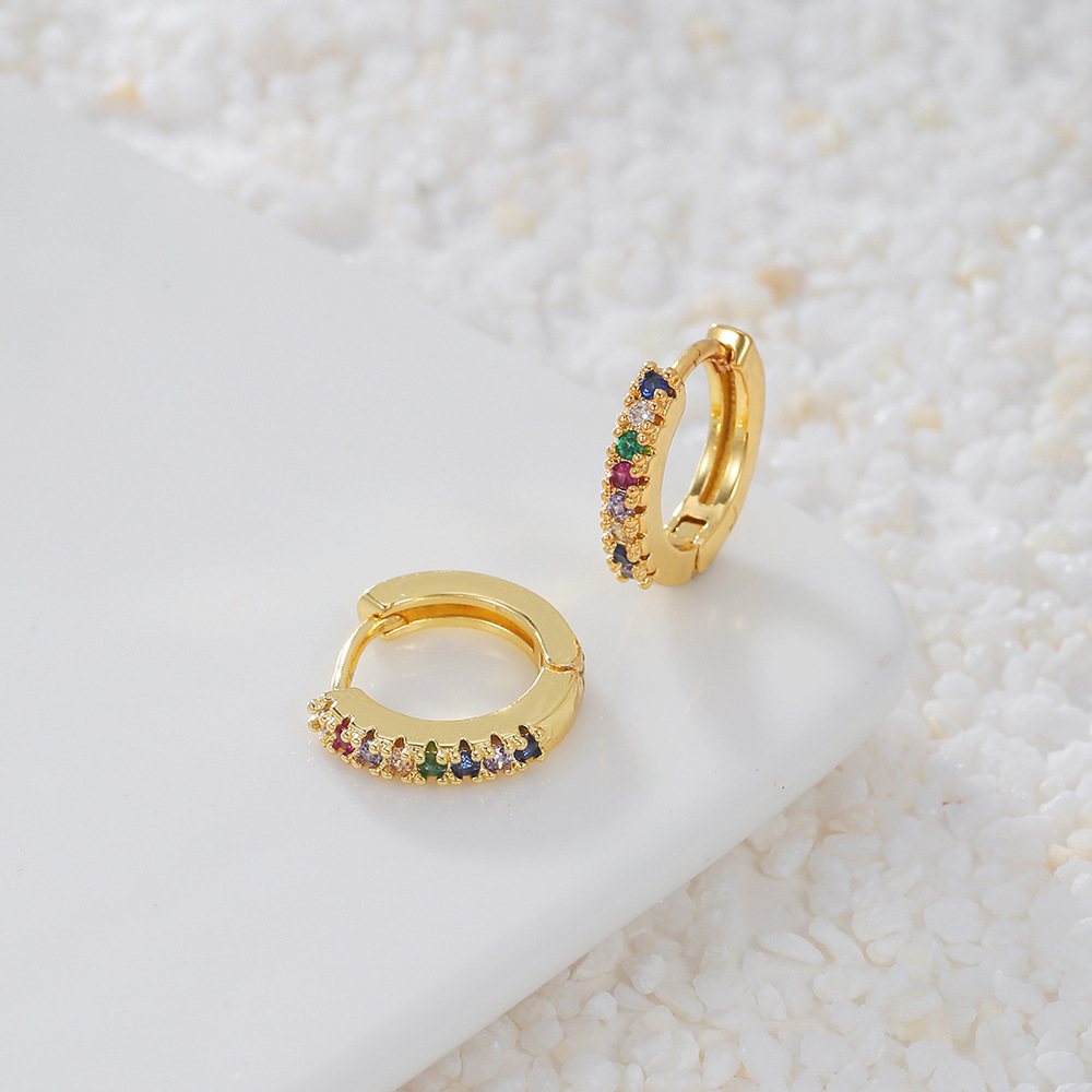 Fashion Geometric Copper Plating Zircon Earrings 1 Pair